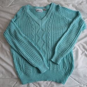 Vintage | dopamine V- neck cable knit sweater